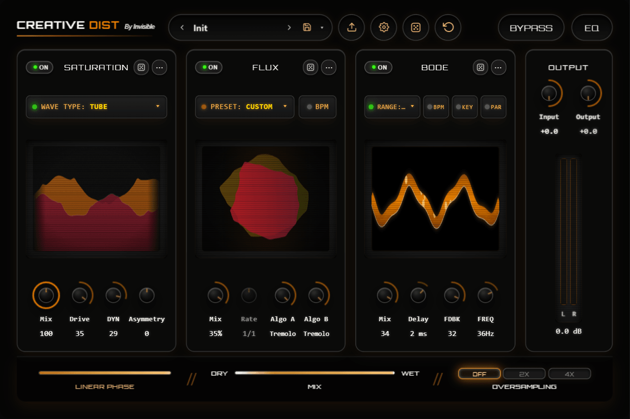 Creative Dist 2.0 plugin interface